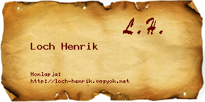 Loch Henrik névjegykártya